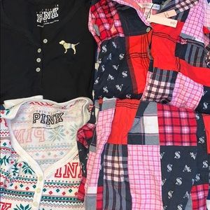 PINK/ VS pajamas (2 shirts and a matching set)